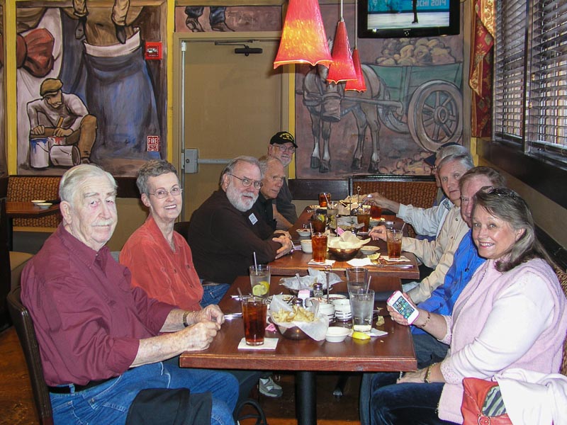 L-R: Red and Betty Merritt, Jerry Brown, Mike Crye, Marvin Howard, Harold Shiroma, Jim Rushing, George Huling, Jim and Connie Wallner,