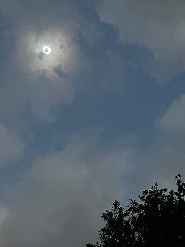 Full Solar eclipse with Venus at lower right
