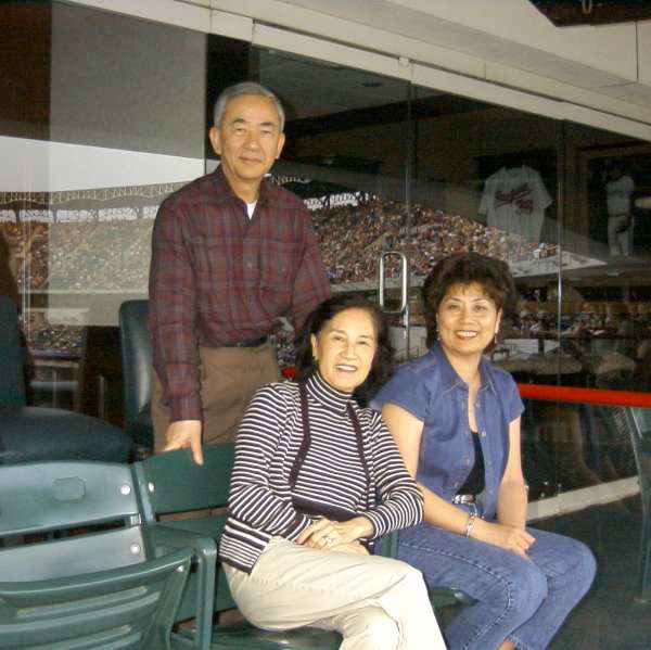 Chao and Shao Mai with Angie at The Ballpark in Arlington