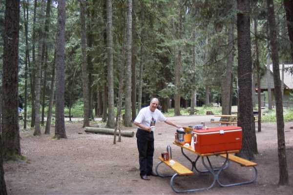 Making Coffee in the campground