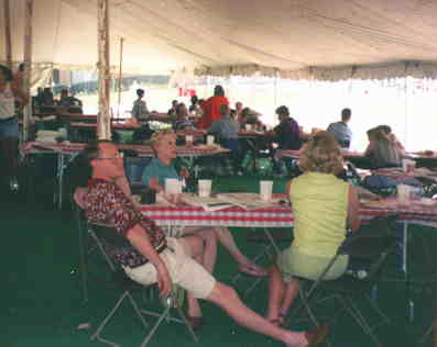Even under the tent, it was HOT!