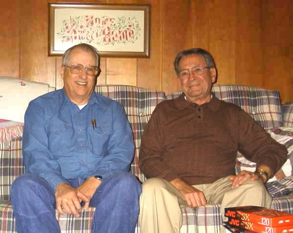 Visiting with cousin Gene Harkey