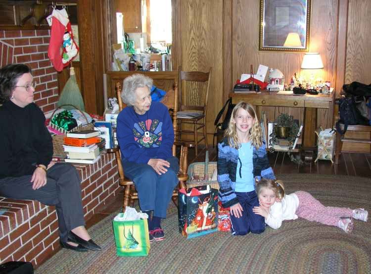 Natalee Ree, Marguerite Harrison, Cady and Jessica Griffin Christmas 2004