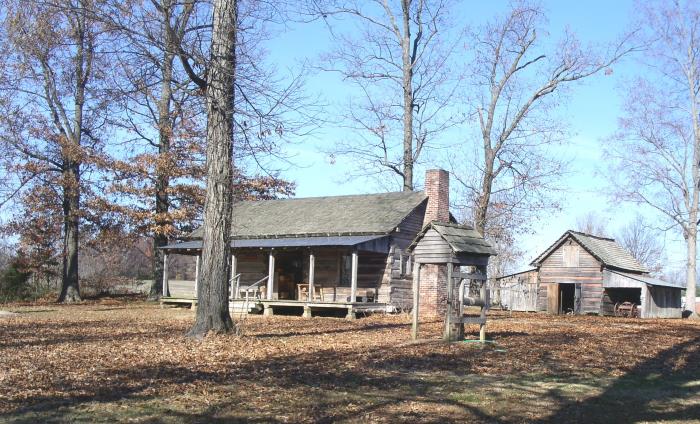 The big "dog-trot" cabin