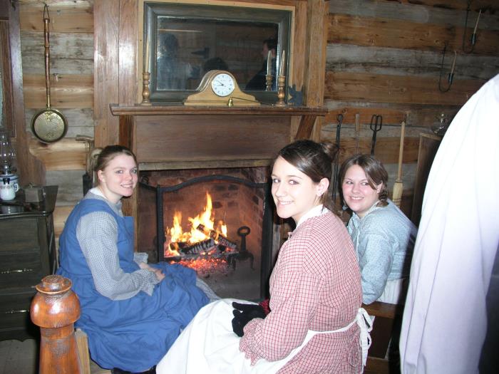 Warming by the fire side