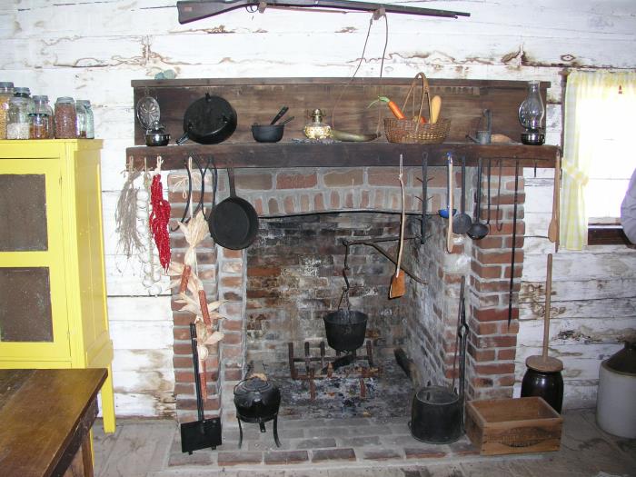 In the dog-trot kitchen