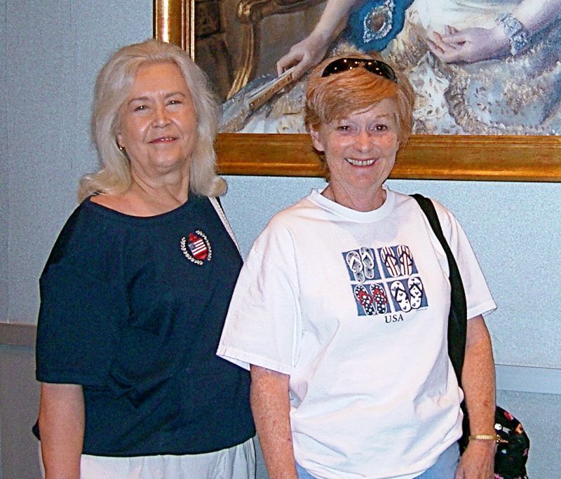 Alice Ball McCutcheon and Carol Stockton Mannon on the QMII