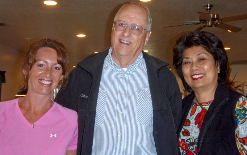 L-R: Holly Pitt Halliburton, Jim Harrison, Angie Harrison