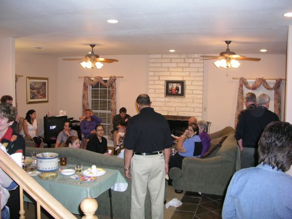 A full living room for opening presents