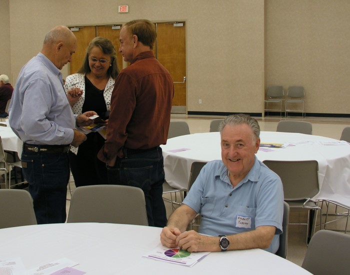 Jim and Connie Wallner, Everett Turvey seated