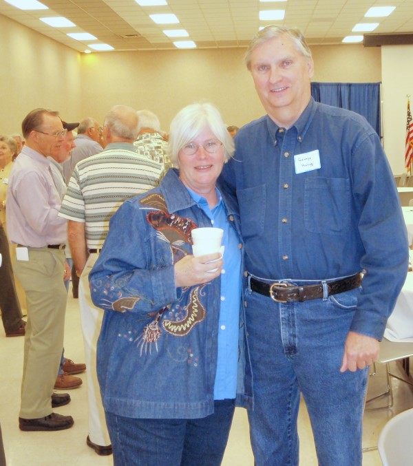 Norma Barnes with George Huling, Ed Sims in background