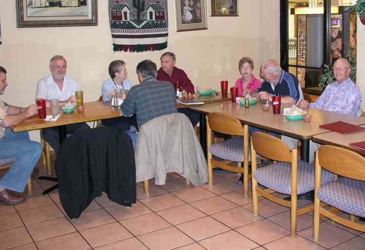 Left-to-Right: Larry Pavlicek, Marvin Howard, Frances Bradford, Bob Everett, George Huling, Marilyn, Mr. & Mrs. Oliver Rankin, and Eldon Streck.