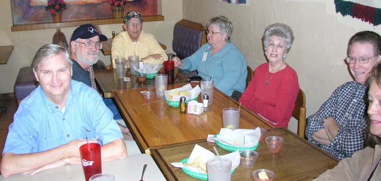 L-R: George Huling, Marvin Howard, Eldon Streck, Dorothy McGrath, Nona Babbs, Jack Bowling, and Connie Wallner