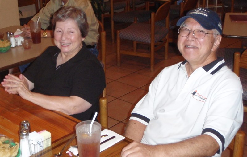 Allegra Burnworth and Harold Shirom sharing a laugh