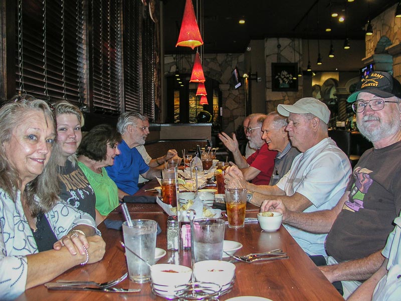 L-R: Connie Wallner, Carol George and her niece, Larry Pavlicek, George Huling, John Watson, Jerry Brown, Ronnie Deal, and Marvin Howard.