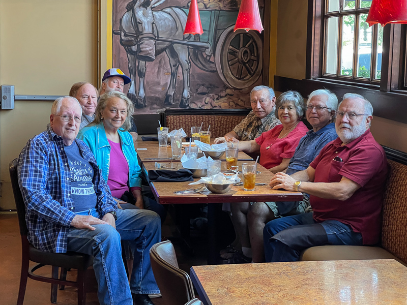 L-R: Jim Harrison, Jim Wallner, Connie Wallner, Cal Mowrer, Steve Rocha, Angie Rocha, Harold Shiroma, Jerry Brown