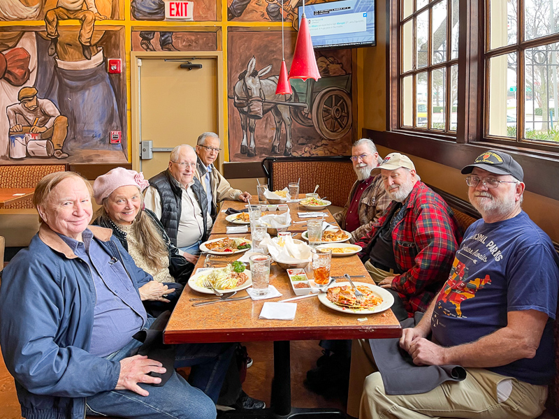 L-R: Jim Wallner, Connie Wallner, Jim Harrison, Robert Everett, Jim Sumlin, Cal Mowrer, and Marvin Howard