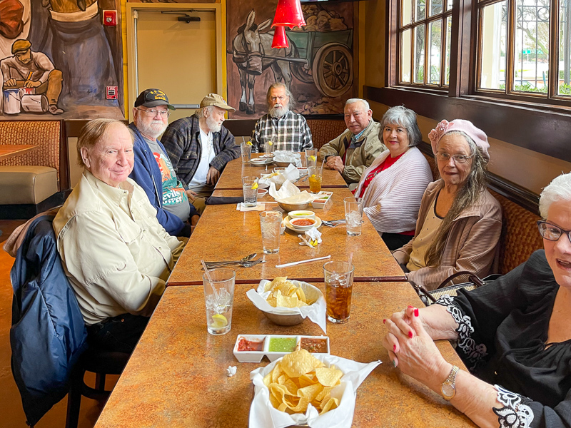 Jim Wallner, Marvin Howard, Cal Mower, Jim Sumlin, Steve Rocha, Angie Rocha, Connie Wallner, and Frances Bradford.
