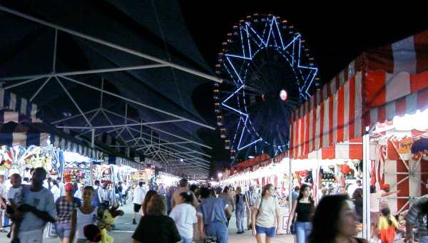 Texas Star Ferris Wheel behind the midway