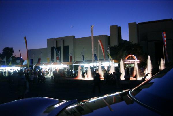 Moon rising over the Automobile Building