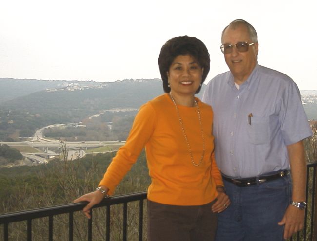 Angie and I with a view of Austin in the background