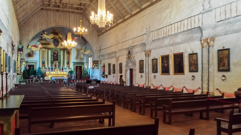 Interior of restored Mission San Jose in Fremont, CA