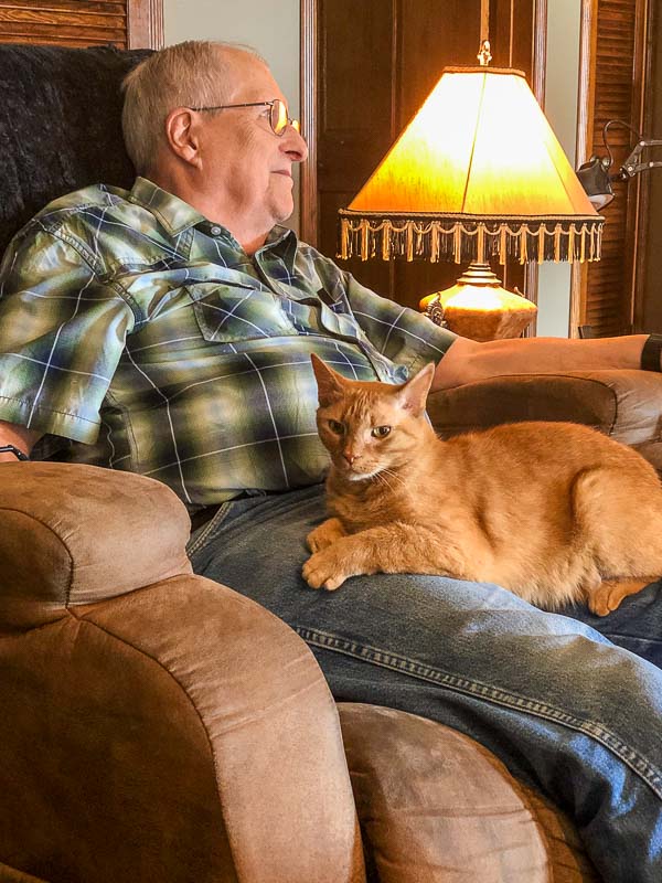 Jim with Tommy Finch's cat