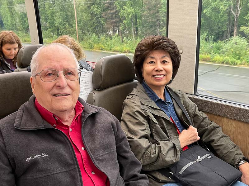 Angie and I in the Princess Observation car on the Alaska Railroad
