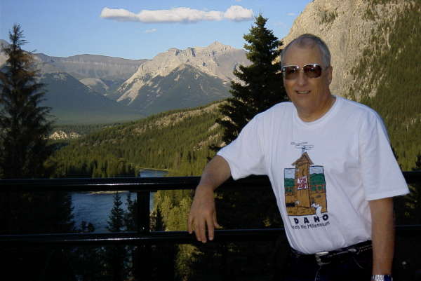 This is the view from the rear patio of the Banff Springs Hotel