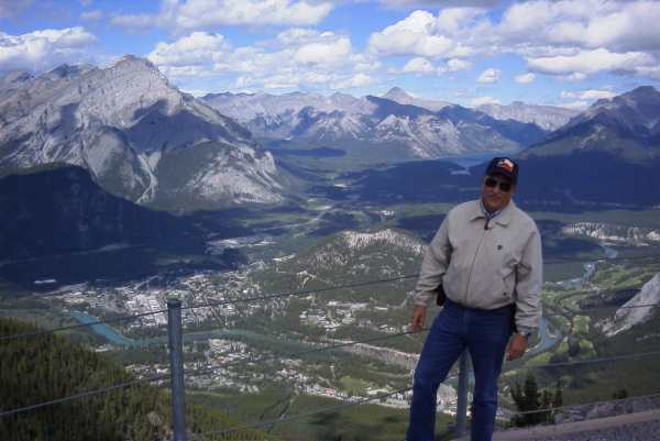 On top of Sulphur Mountain overlooking Banff