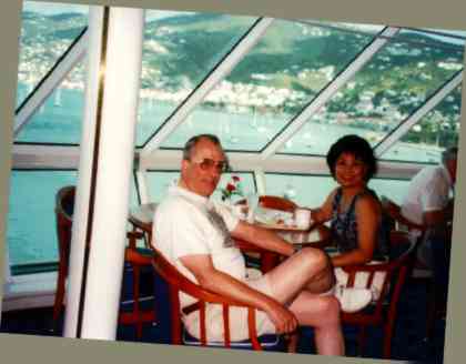Leaving St. Thomas while having a snack in the Winjammer