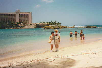 No time to get our feet wet on Condado Beach