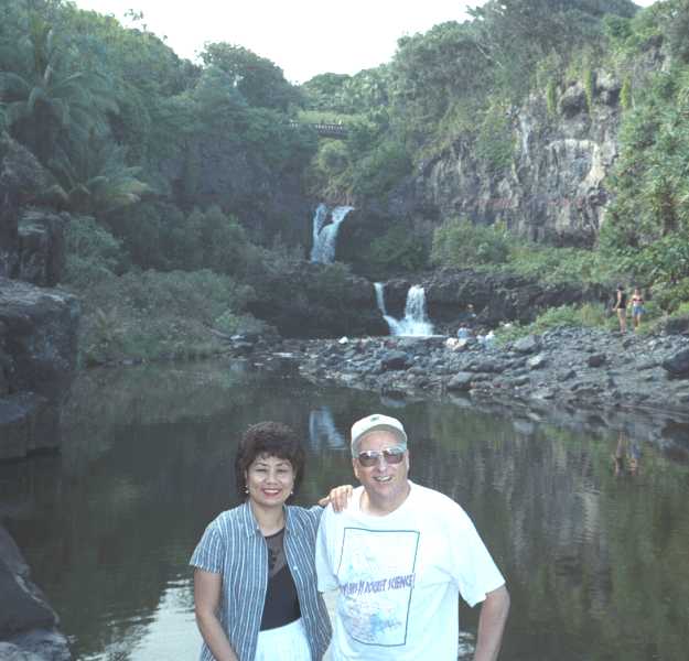 At the seven sacred pools in a National Park