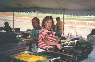 Linda and her husband scarf up some more ribs