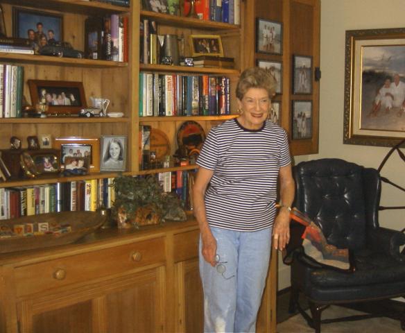 Mrs. Davis in the den of her home in Tyler