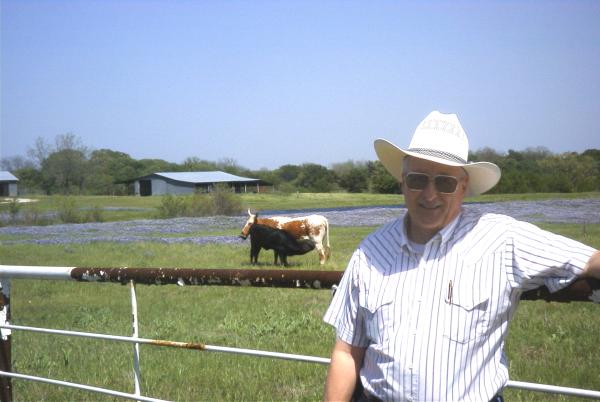 Yours truly with some long horned friends in the background